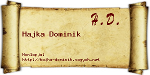 Hajka Dominik névjegykártya
